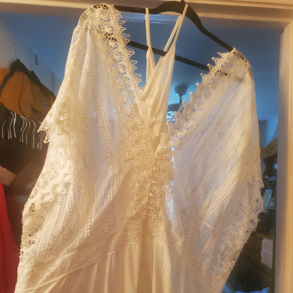 Womanwithin Cotton Crochet Dress